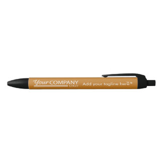 Copper Brown, White Logo Promotional Branded Ink Pen