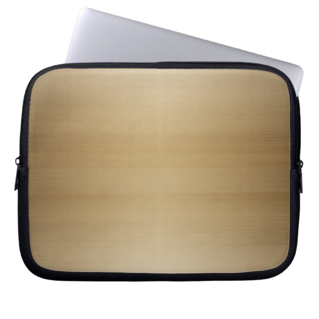 Copper Brushed Metal Laptop Sleeve (Front)