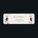 Copper Burgundy Wildflower | Beige Return Address Label<br><div class="desc">This copper burgundy wildflower | beige return address label is perfect for your classic rustic boho rust, white, marsala wedding. Design features a bohemian wreath or bouquet of modern watercolor purple, red, gray, and blush pink wildflowers along with burnt orange and gold greenery. Featured in the design are poppies and...</div>