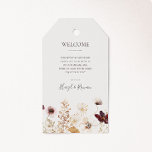 Copper Burgundy Wildflower | Beige Wedding Welcome Gift Tags<br><div class="desc">These copper burgundy wildflower | beige wedding welcome gift tags are perfect for your classic rustic boho rust, white, marsala wedding. Design features a bohemian wreath or bouquet of modern watercolor purple, red, grey, and blush pink wildflowers along with burnt orange and gold greenery. Featured in the design are poppies...</div>