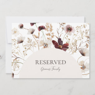 Copper Burgundy Wildflower Reserved Sign