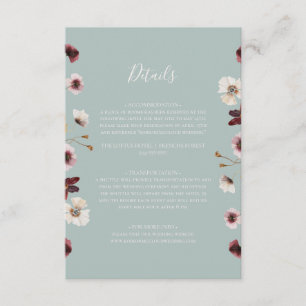 Copper Burgundy Wildflower Teal Details Enclosure Card