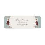 Copper Burgundy Wildflower | Teal Return Address Label<br><div class="desc">This copper burgundy wildflower | teal return address label is perfect for your classic rustic boho rust, white, marsala wedding. Design features a bohemian wreath or bouquet of modern watercolor purple, red, grey, and blush pink wildflowers along with burnt orange and gold greenery. Featured in the design are poppies and...</div>