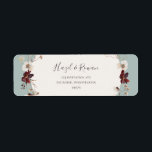 Copper Burgundy Wildflower | Teal Return Address Label<br><div class="desc">This copper burgundy wildflower | teal return address label is perfect for your classic rustic boho rust, white, marsala wedding. Design features a bohemian wreath or bouquet of modern watercolor purple, red, grey, and blush pink wildflowers along with burnt orange and gold greenery. Featured in the design are poppies and...</div>