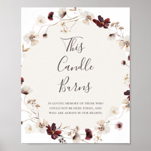 Copper Burgundy Wildflower This Candle Burns Sign