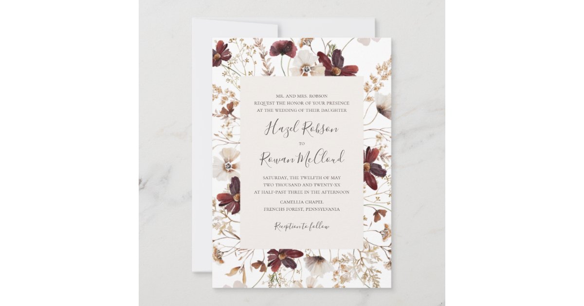 Exquisite Pink Floral 5 x 7 Invitation Set - JAM Paper Foldover Cards