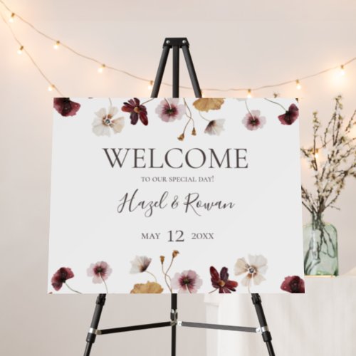 Copper Burgundy Wildflower Welcome  Foam Board