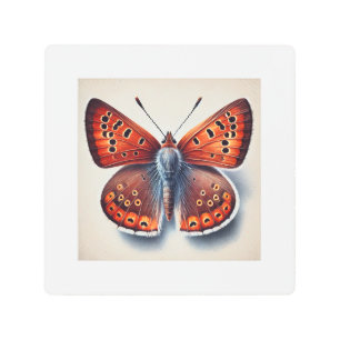 Copper Butterflies 141024IREF242 - Watercolor Metal Print