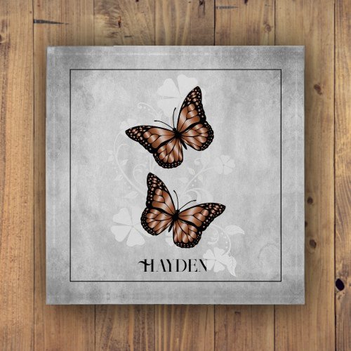 Copper Butterfly Floral Paperweight