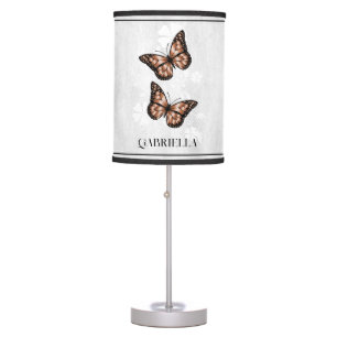 Copper Butterfly Floral Personalized Table Lamp