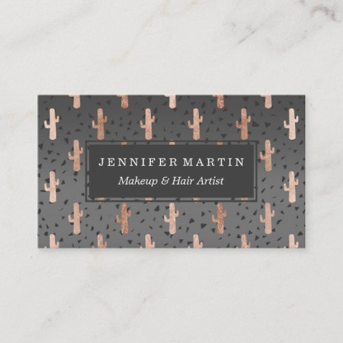 Copper Cactus Modern Chic Geo Triangles Gradient Business Card