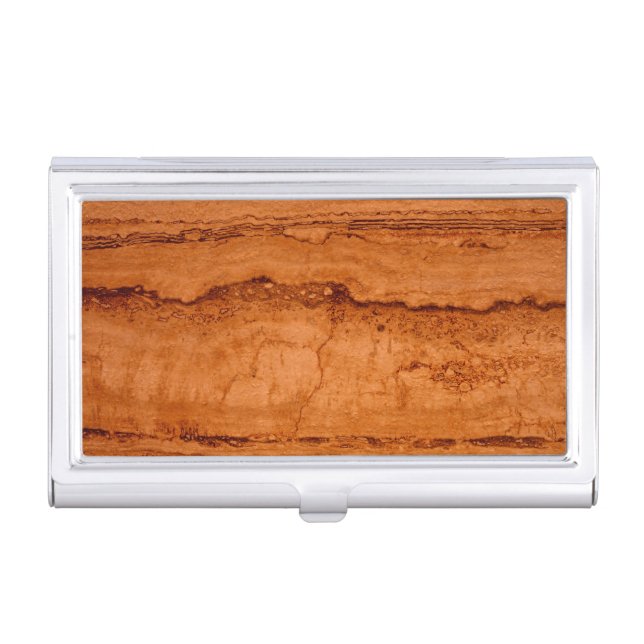 Copper Canyon Granite, amber gold Sedona mountains Business Card Case (Front)