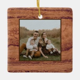 Copper Canyon Granite, amber gold Sedona mountains Ceramic Ornament