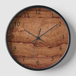 Copper Canyon Granite, amber gold Sedona mountains Clock