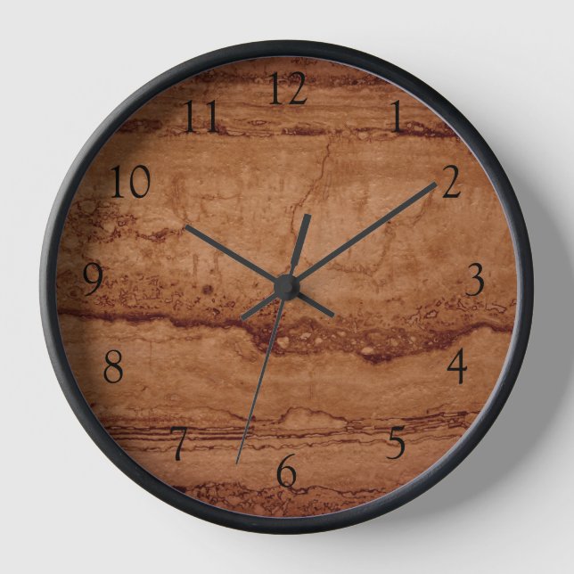 Copper Canyon Granite, amber gold Sedona mountains Clock (Front)
