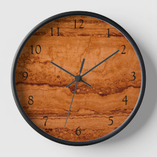 Copper Canyon Granite, amber gold Sedona mountains Clock