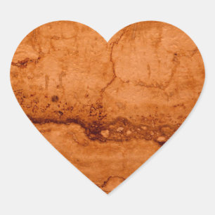 Copper Canyon Granite, amber gold Sedona mountains Heart Sticker