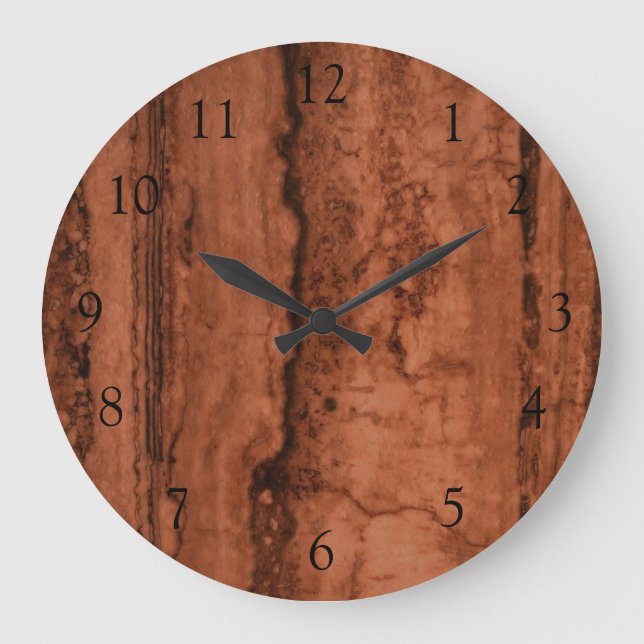 Copper Canyon Granite, amber gold Sedona mountains Large Clock (Front)