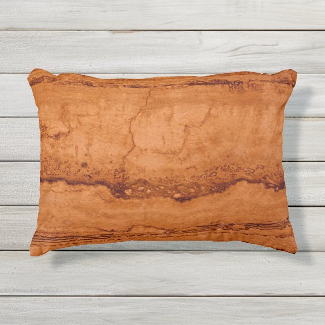 Copper Canyon Granite, amber gold Sedona mountains Outdoor Pillow (Front)