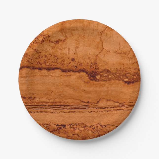 Copper Canyon Granite, amber gold Sedona mountains Paper Plates (Front)