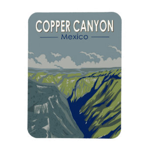 Copper Canyon Mexico Travel Art Vintage Magnet