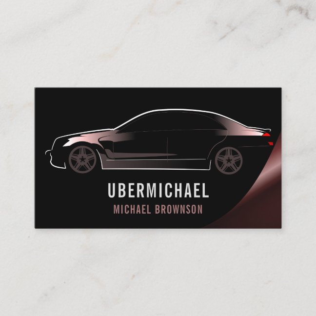 Copper Car Driver Red Auto Repair Rent Business Card