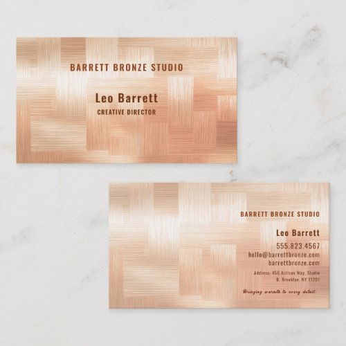 Copper Checkerboard Design Business Card