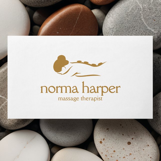 COPPER Chic Stone Massage Therapy Wellness Day Spa Business Card (Creator Uploaded)