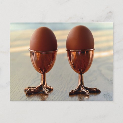 Copper Chicken Feet Egg Cups Postcard