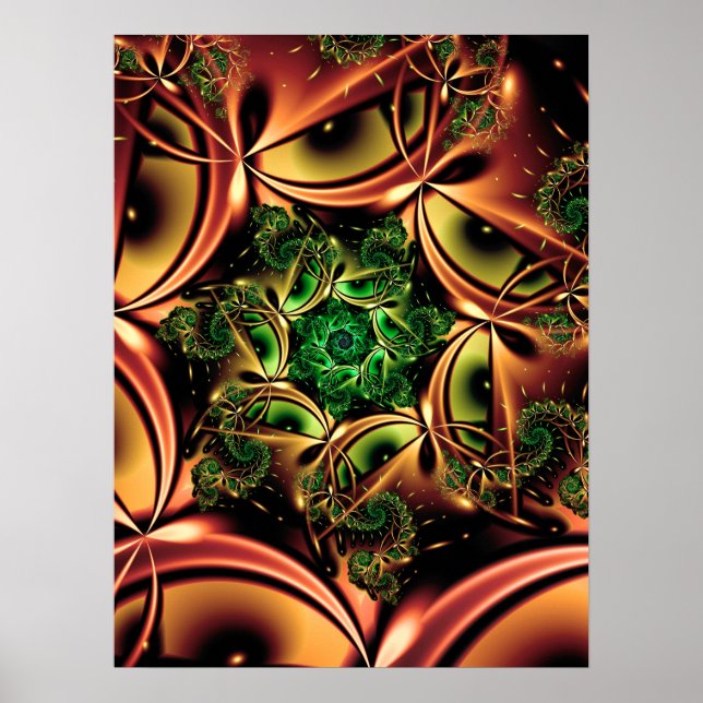 Copper Coiling Fractal Poster (Front)