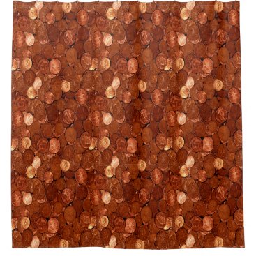 Copper Coins Shower Curtain Copper Coins Shower Curtain