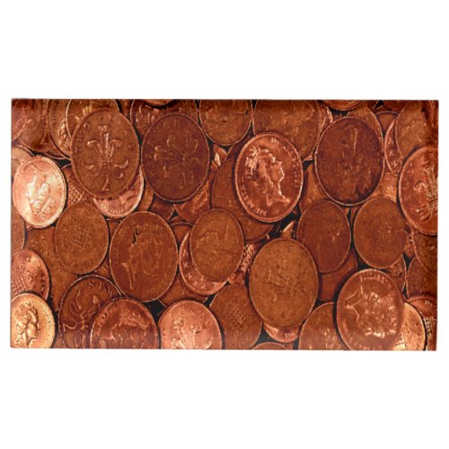 Copper Coins Table Number Holder