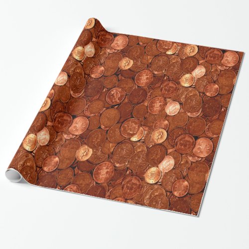 Copper Coins Wrapping Paper