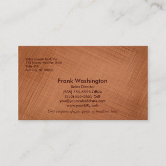 Copper Colored Business Card