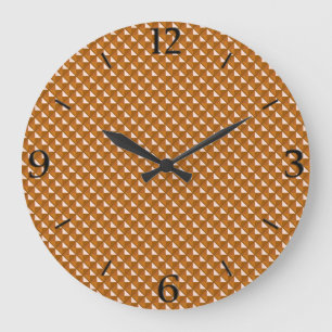 copper colored, metallic look, studded grid large clock