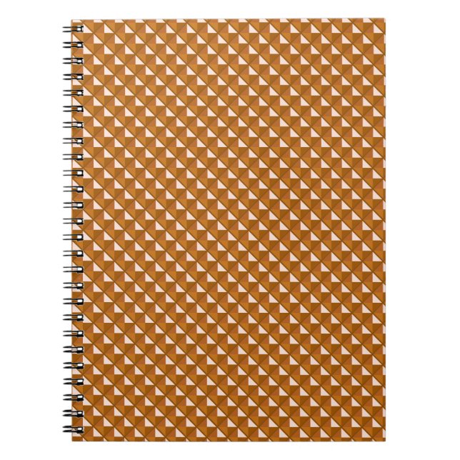 copper colored, metallic look, studded grid notebook (Front)