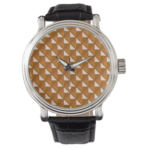 copper colored metallic look studded grid watch