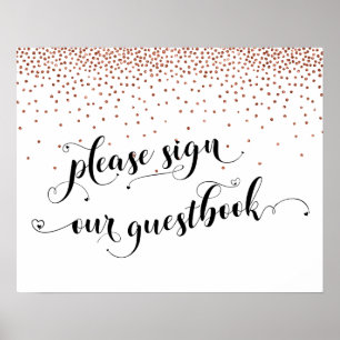 Copper Confetti Please Sign Our Guestbook Sign