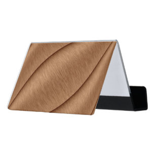 Copper Contour Desk Business Card Holder