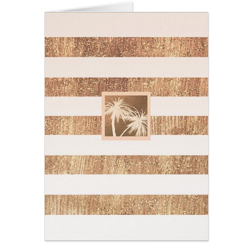 Copper  Cream Tropical Palm Trees Chic Thank You