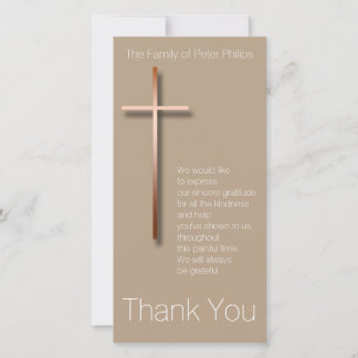 Copper Cross Sympathy Thank You Choose Color 2