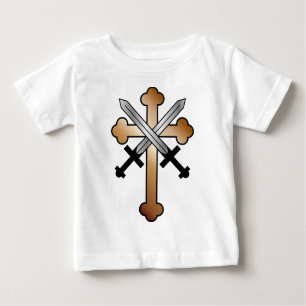 Copper Cross with Crossed Swords Baby T-Shirt
