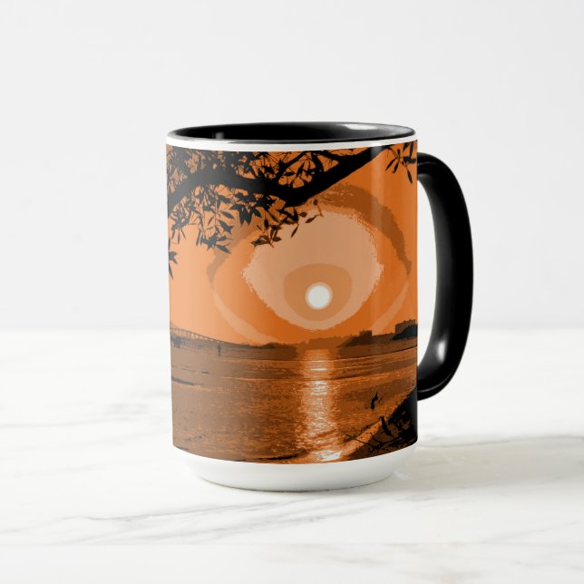 Copper & Dark Orange Sunset Mug (Front Right)