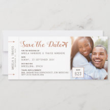 Copper Destination Photo Boarding Pass Save Date
