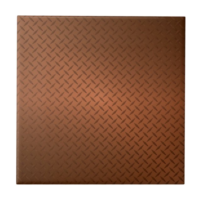 Copper Diamondplate Look Pattern Tile (Front)