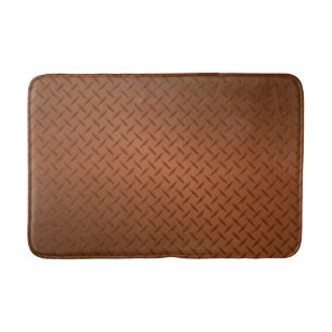 Copper Diamondplate Pattern Look Bathroom Mat