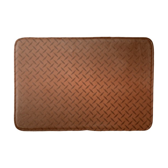 Copper Diamondplate Pattern Look Bathroom Mat (Front)