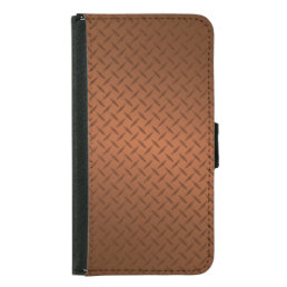 Copper Diamondplate Pattern Look Samsung Galaxy S5 Wallet Case