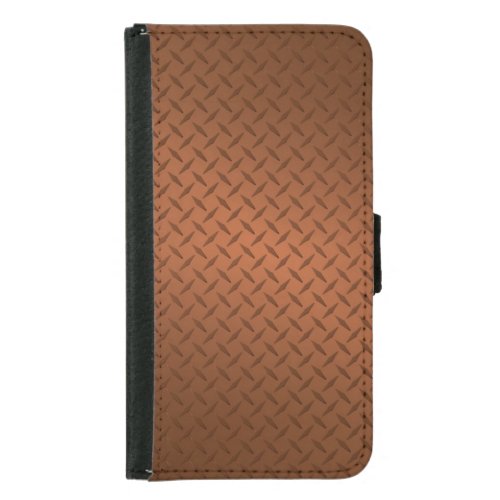 Copper Diamondplate Pattern Look Samsung Galaxy S5 Wallet Case