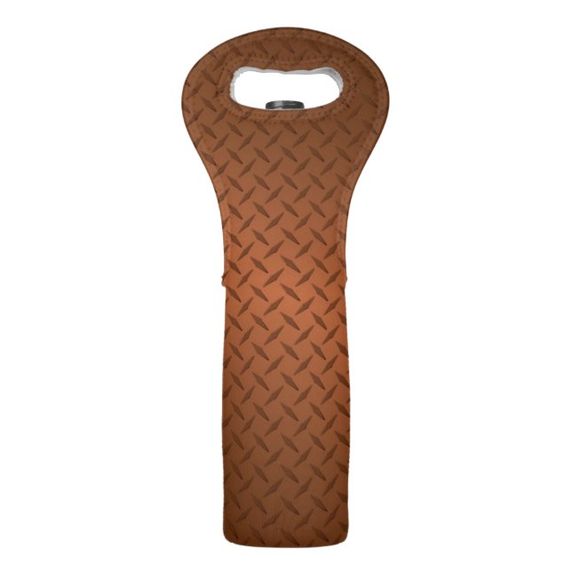 Copper Diamondplate Pattern Look Wine Bag (Front)